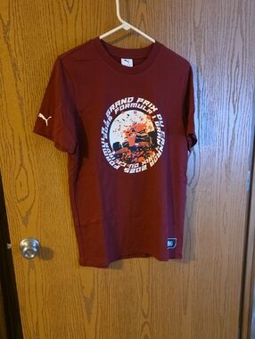 Puma Maroon Graphic Tee - Formula Grand Prix Print